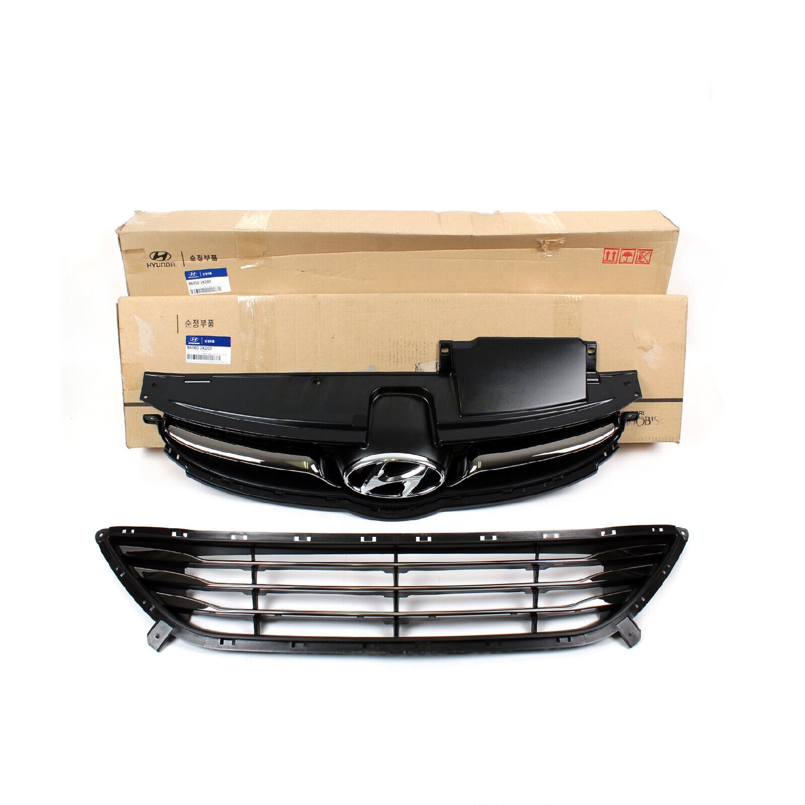 Grila radiator superioara si inferioara, Hyundai Elantra 2011-2013, Original 863503X200