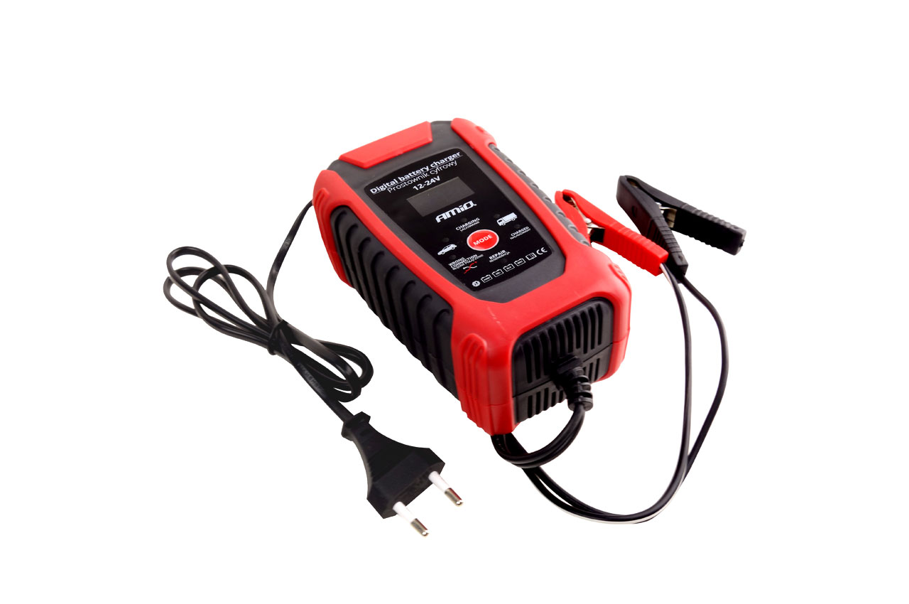 Incarcator digital pentru baterii auto, 6A/3A, 12V/4V, AmiO