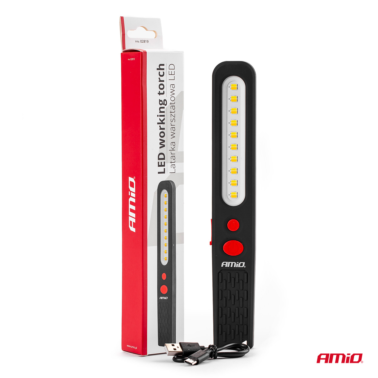 Lampa de lucru cu LED, 400lm, culoare 6500K + 4300K , carcasa cauciucata, AMiO WT09 Lampa de lucru cu LED, 400lm, culoare 6500K + 4300K , carcasa cauciucata, AMiO WT09