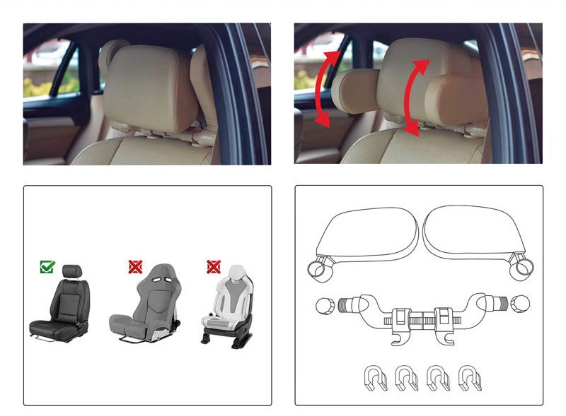 Perna tetiera cu suport lateral, din piele, bej, Sumex