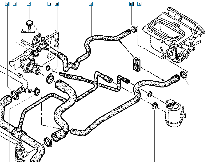 Surub aerisire conducta apa, Renault - Original 7700518589