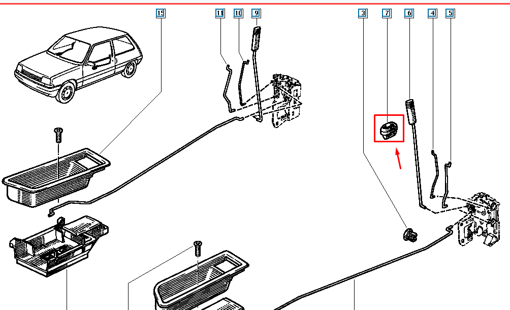 Buton de inchidere, Renault R5, Renault Express C402, Original 7700758516