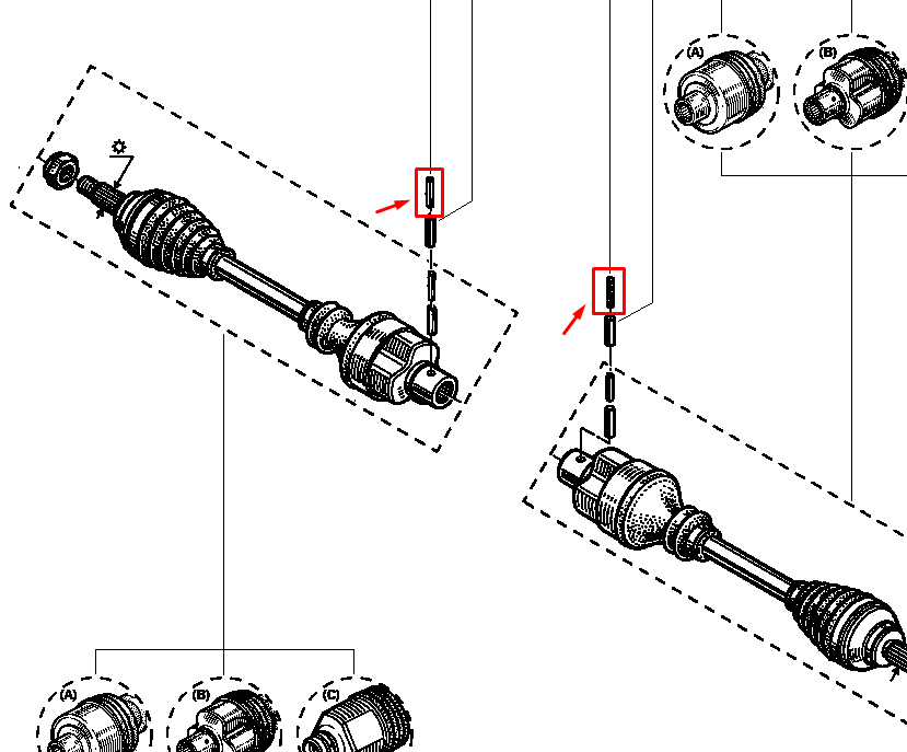 Stift planetara, Renault Trafic 1989, V42B, Original 7703067023