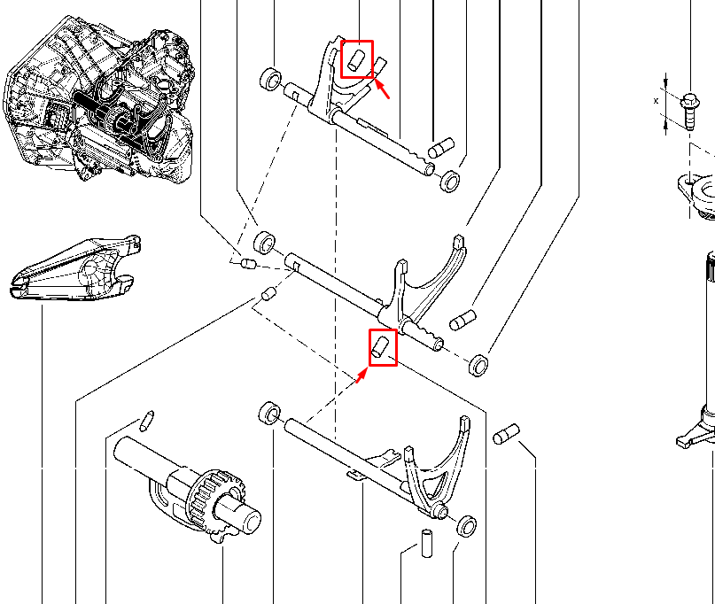 Stift cutie de viteze manuala, Renault Clio II, CB1M, Original 7703067313