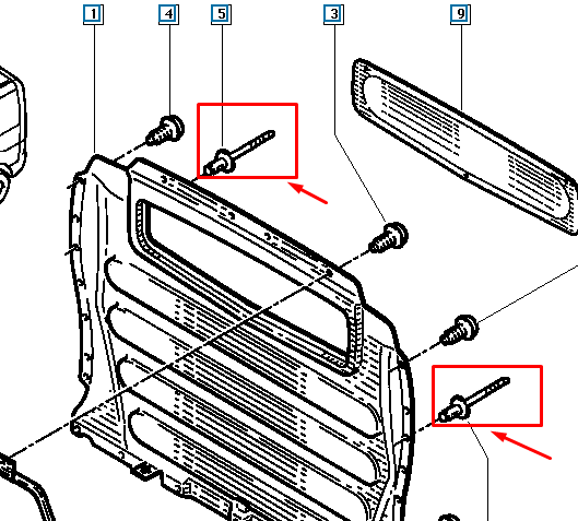 Stift pentru perete separator, Renault Trafic II, EL0J, Original 7703072241