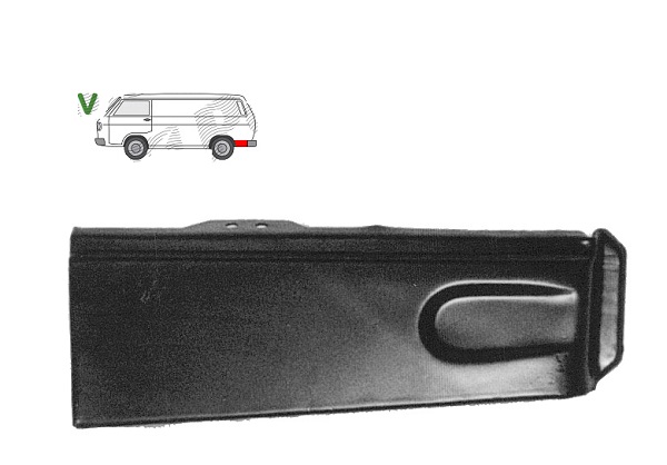 Segment reparatie aripa spate VW Transporter (T3), 07.1979-1992, partea stanga spate; otel 0,8 mm; inferior, Aftermarket, 251813357