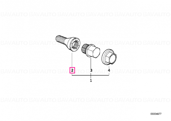 Prezon roata BMW Seria 3 (E30, E36, E46), Seria 5 (E34, E39, E60), Seria 6 (E63, E64), Seria 7 (E32, E38), Seria 8 (E31), Z1, Z3 (E36); Mini R50, R53, Original, 36131181271