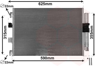 Condensator Climatizare, radiator clima Ford C-max (DX), Focus Mk3 (DY), Transit Connect V408, 1.6 TDCi, Van Wezel, 2012806