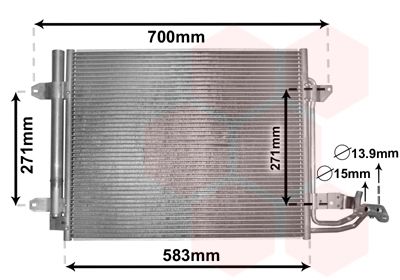 Condensator Climatizare, radiator clima VW Touran 1 (1T), Caddy 3 (2K), 1.9 TDI, 2.0 TDI, Van Wezel, 1T0820411A