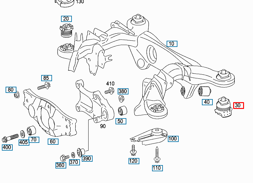 Bucsa punte spate, Mercedes Benz Clasa S Sedan (W221/ W222/ V222/ X222) 2005-2017 Original, 2213511342