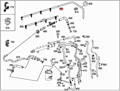Furtun retur injectoare Mercedes Benz Clasa C Coupe (C204) 2011-2015 2.2 cdi, Original, A6510706381