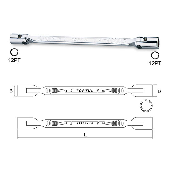 Cheie cu articulatie 20x22mm