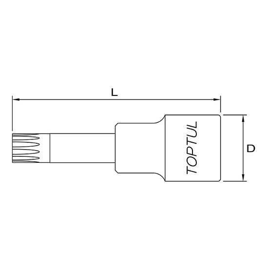 Cap cheie cu caneluri lunga 1/2 M6