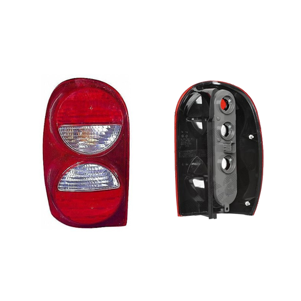 Stop spate lampa Jeep Liberty (Kj), 2005-01.2008 omologare SAE, tip USA, partea Stanga, fara suport becuri, indicator alb, doar cu 3 gauri pt mufe, 55157061AC; 55157061AE; CH2800158