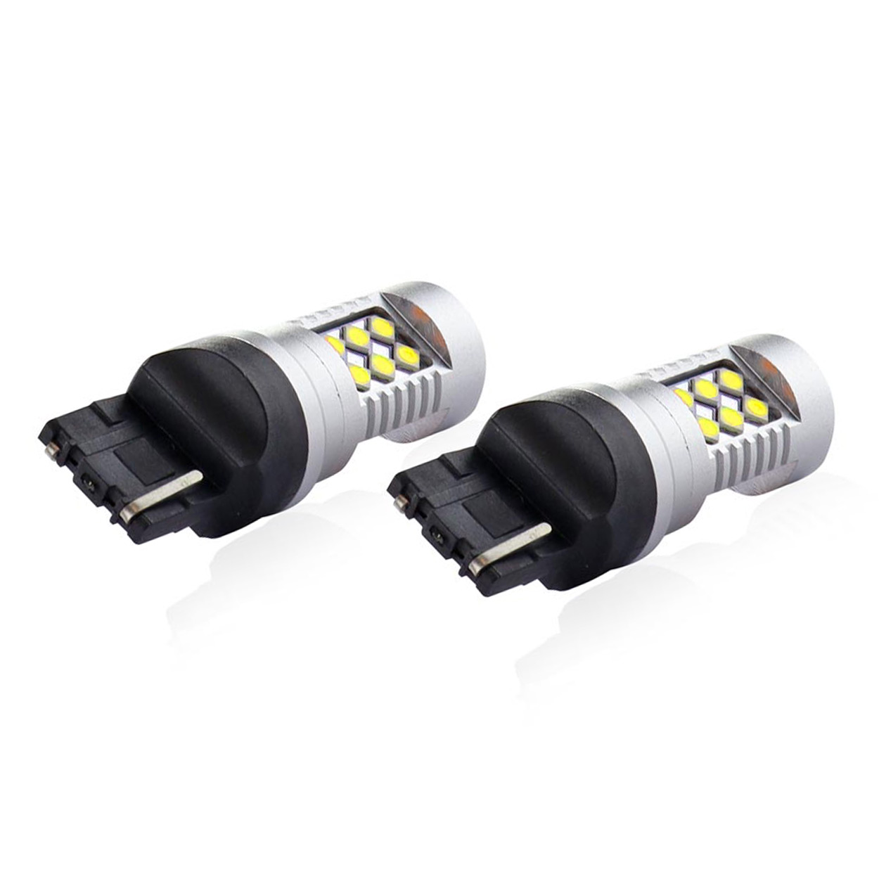 Set 2 becuri auto cu LED AMIO 12-24V, T20 W21W, 24 SMD 3030