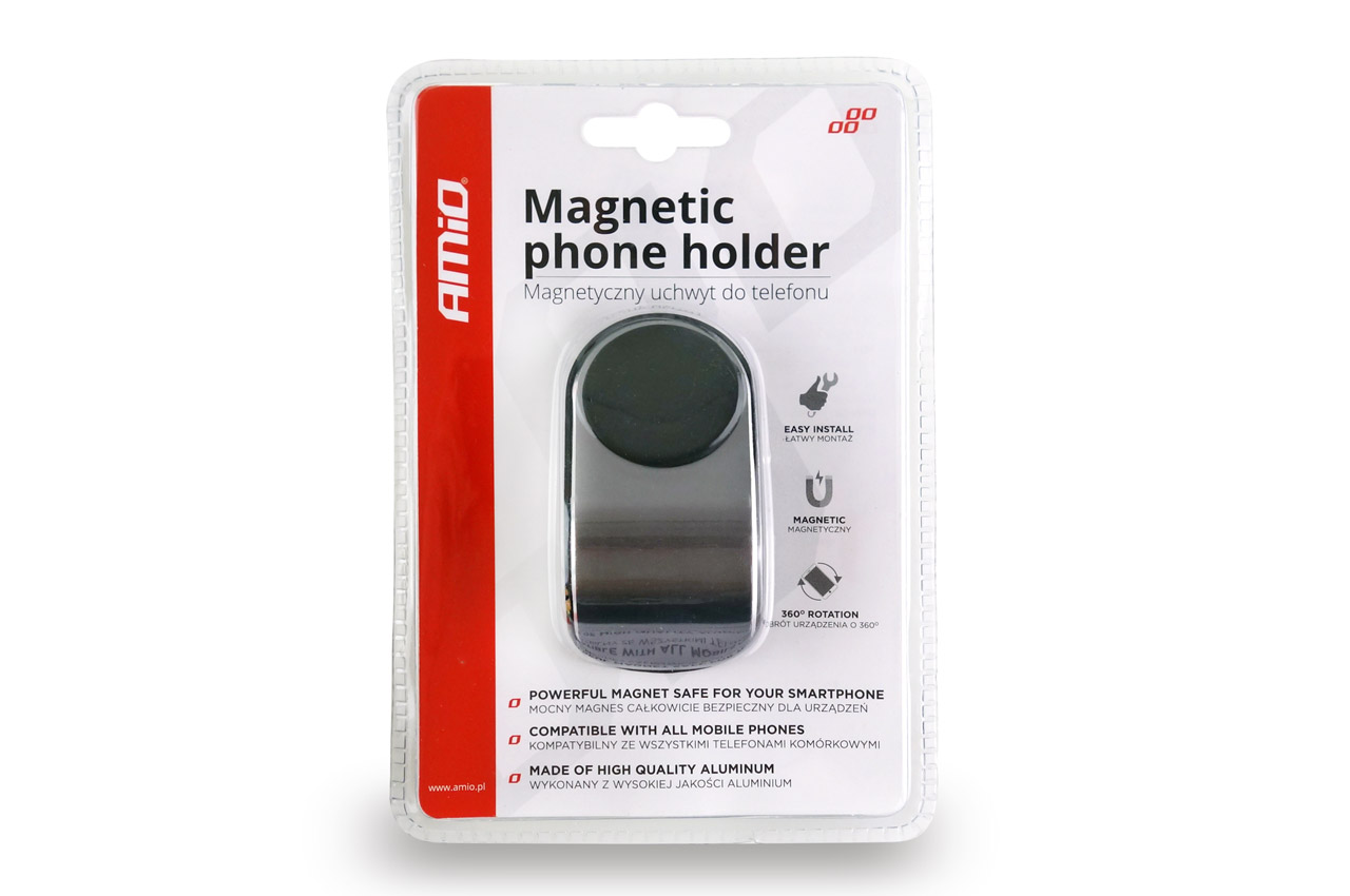 Suport auto pentru telefon AMIO HOLD-12 magnetic, fixare banda dubla adeziva
