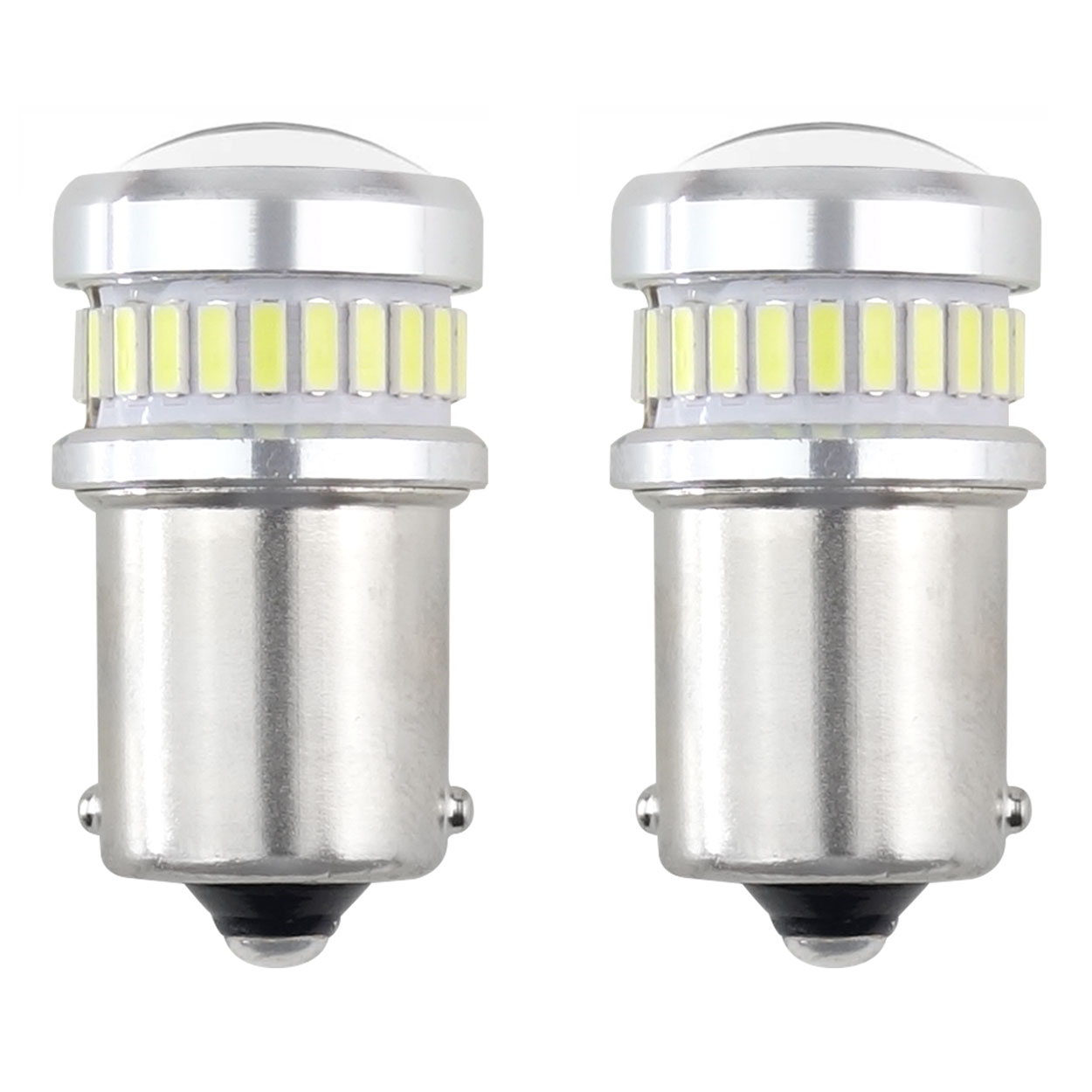 Bec pozitie ciresa auto tip LED Canbus, R5W, 12V-24V; BA15s, 24 LED SMD + 6 LED SMD 3030, 2 buc.