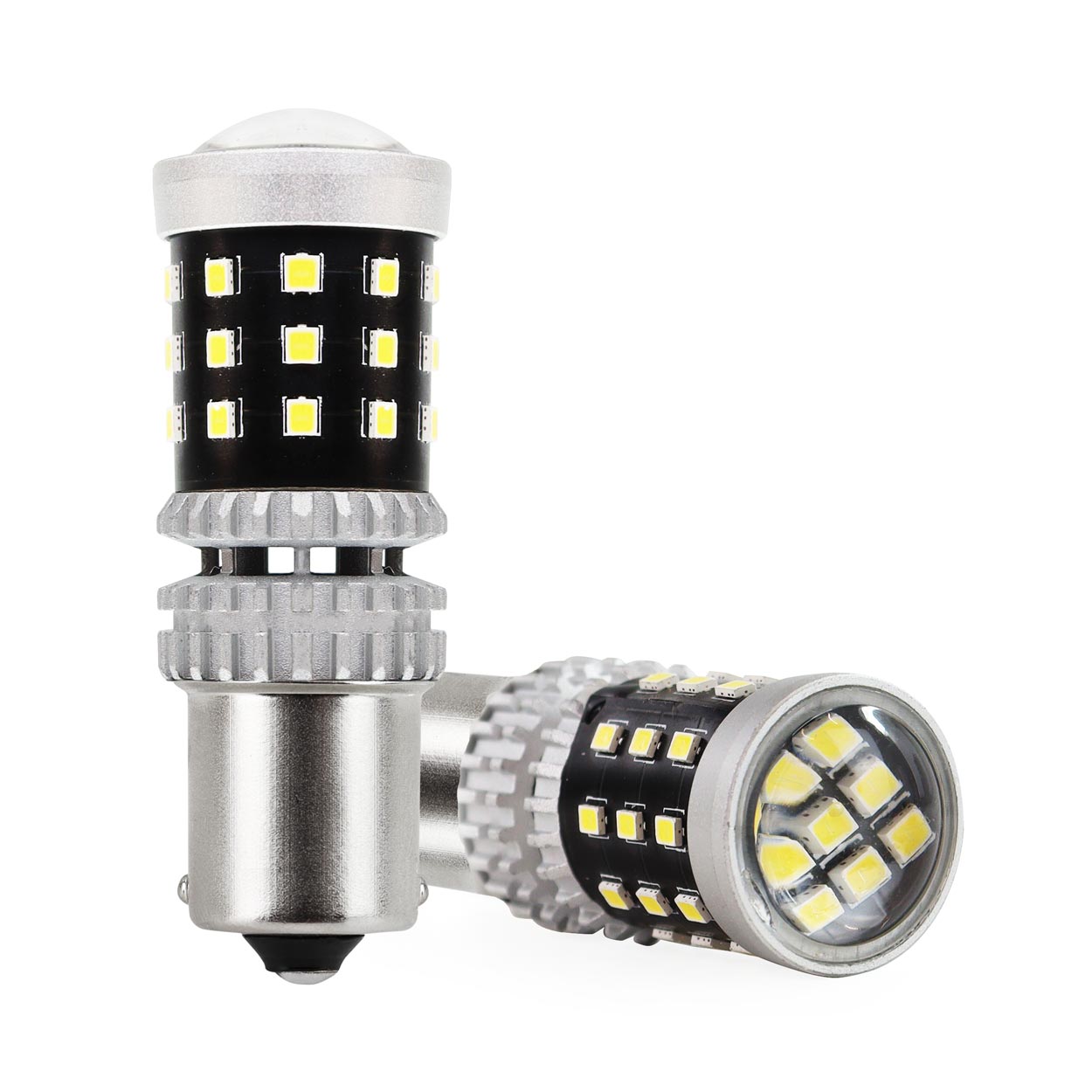 Bec semnalizare AMIO LED Canbus, BA15S P21W R10W R5W Alb 12V/24V, 2016 39SMD 1156, set 2 buc