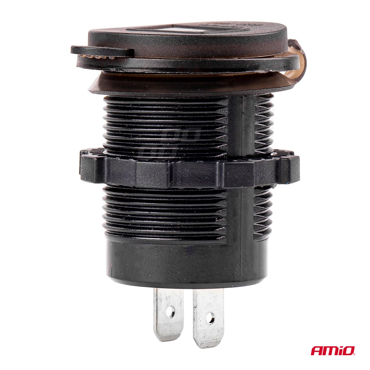 Incarcator auto AMIO, rezistent la apa cu voltometru digital 2xUSB 12/24V MOD-06 , QC3.0 fast charging