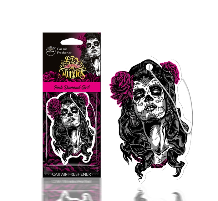 Odorizant auto pentru oglinda AROMA DIA DE LOS MUERTOS Pink Diamond Girl