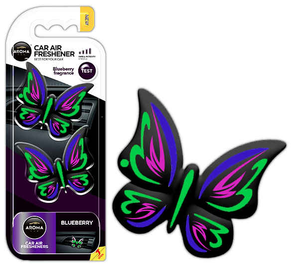 Odorizant auto pentru oglinda AROMA FANCY SHAPES BUTTERFLY Blueberry