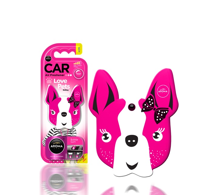 Odorizant auto pentru oglinda AROMA CAR DOG Pink Blossom Polimer