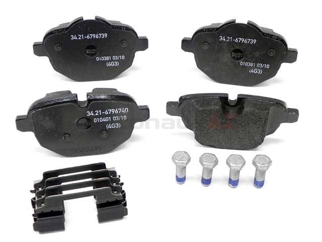 Set placute frana spate BMW Seria 5 (F10, F11, G30, F90, G31), Seria 6 (G32), Seria 7 (G11, G12), i8 (I12), X3 (F25, G01), X4 (F26, G02), X5 (G05), Z4 (E89), Original, 34216796741