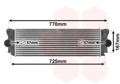 Radiator intercooler Mercedes Crafter (2E) 2005-, Sprinter (W906) 2006-2018, 2.1, 2.2, 2.5 TDI, 640x203x65mm, Van Wezel, 906501010