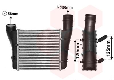 Radiator intercooler Audi A4 (B6) 2000-2004, A4 (B8) 2004-2007, A6 (C5) 2001-2004, 1.9 TDI, 220x217x62mm, Van Wezel, 8E0145805F