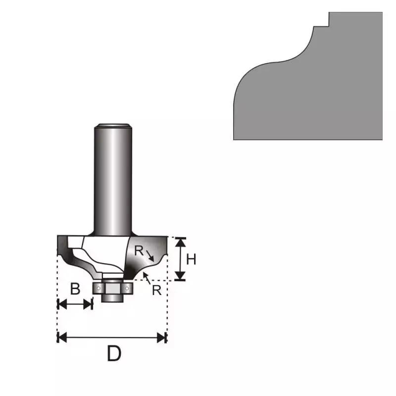 Freza 8 d 32 h 12,9 r 3,96 b 9,52mm