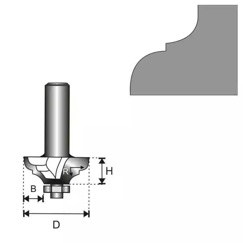 Freza 12 d 38,4 h 17,5 r 6,35 b 12,7 mm