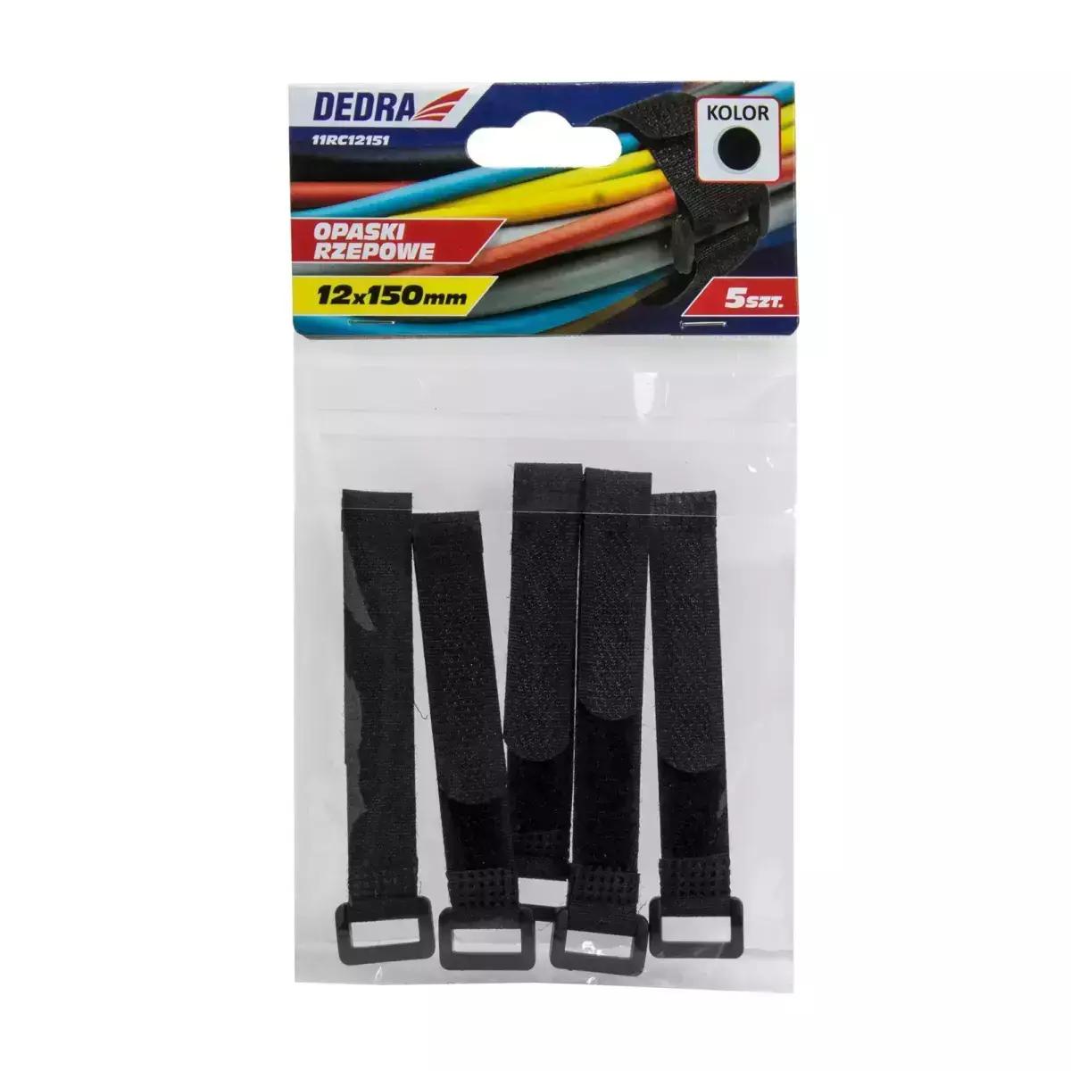 Bande velcro 16x210mm, negre 5buc