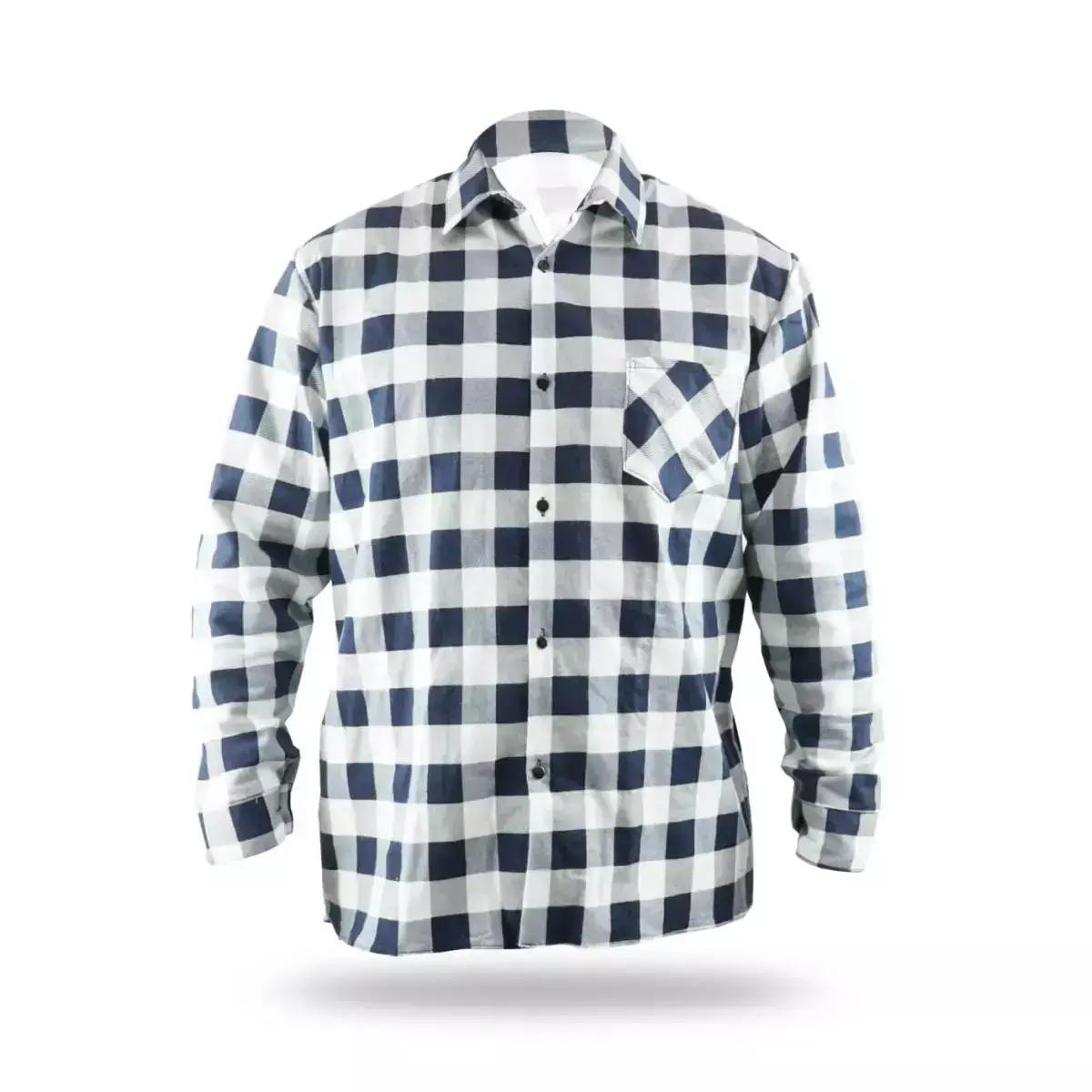 Camasa din flanela albastru maroniu-alb, dimensiune xxxl, 100% bumbac
