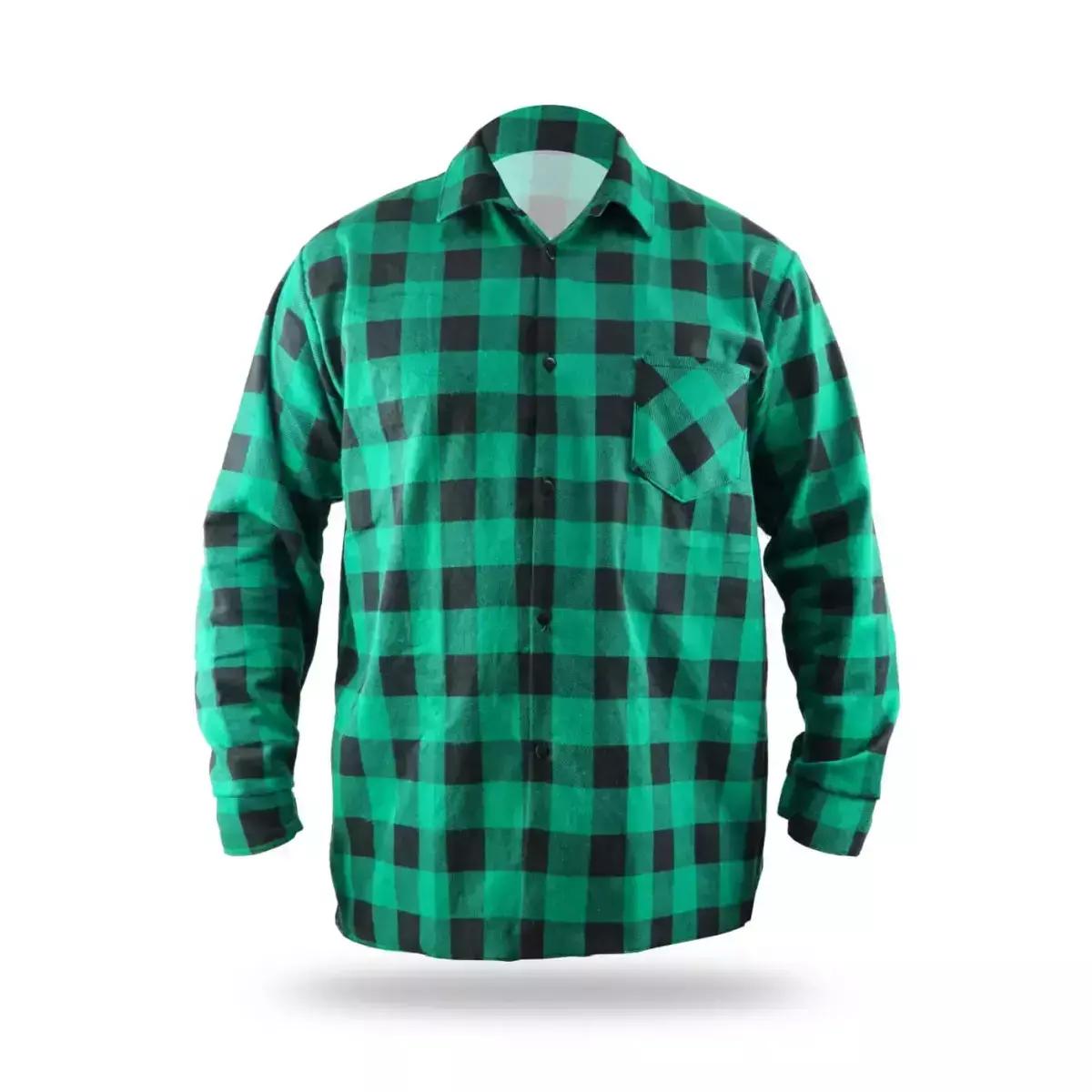 Camasa din flanela verde, dimensiune s, 100% bumbac