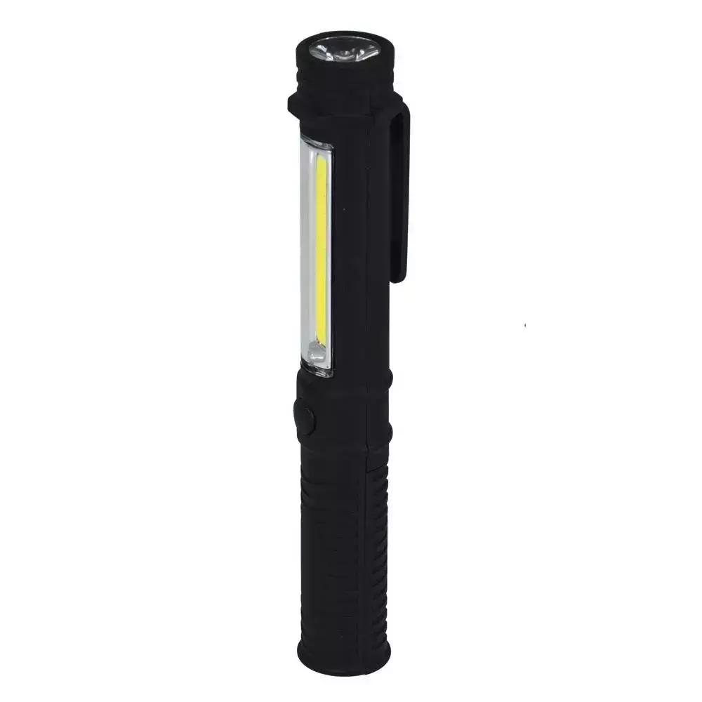 Lanterna 1.5w cob led + 1wled, pen, cu baterii