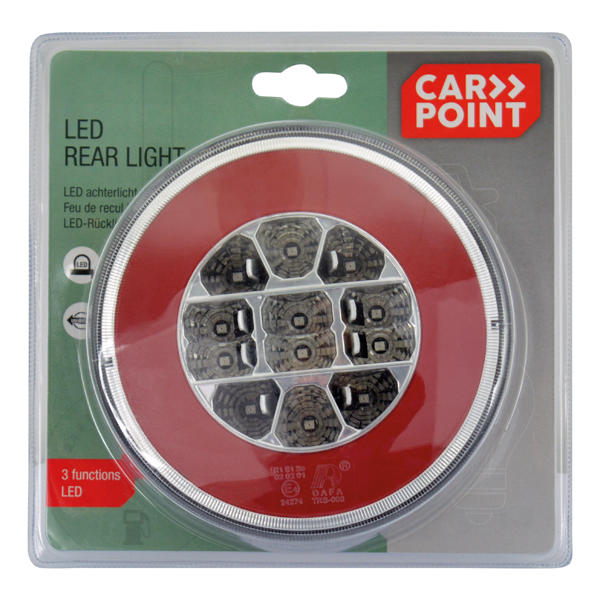 Lampa spate stop LED Carpoint , rotunda 150mm, 12V, 3 functii, Stanga, Dreapta