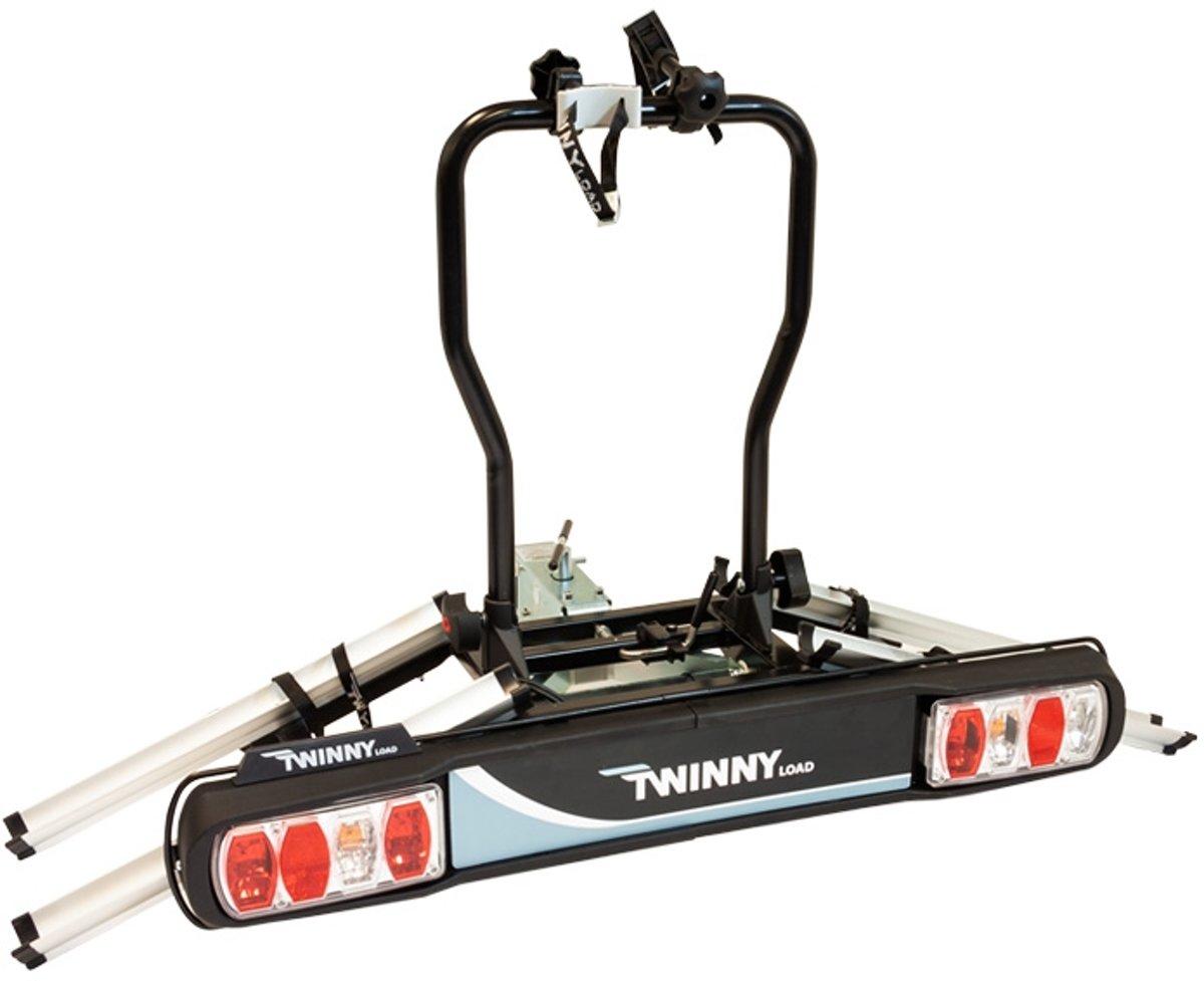 Suport bicicleta Twinny Load e-Carrier Basic pentru 2 biciclete, prindere pe carlig remorcare, rabatabil