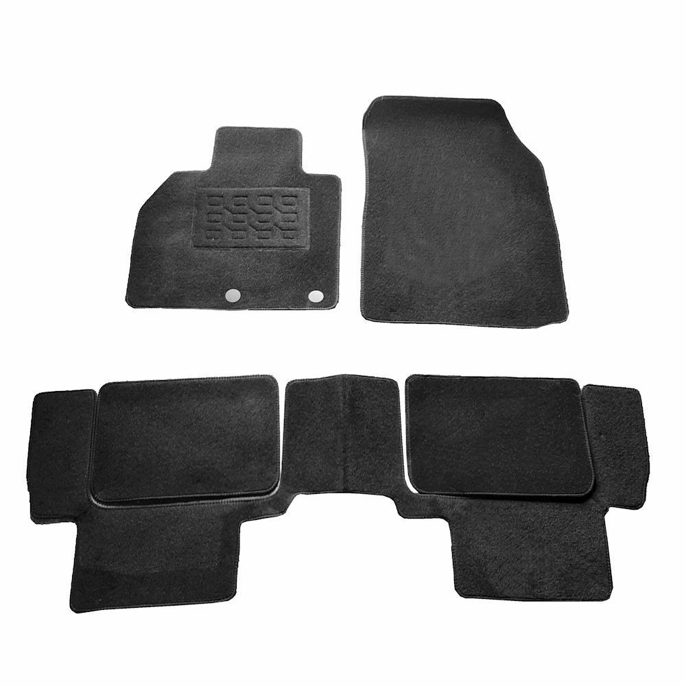 Covorase mocheta Renault Scenic III [Grand] 2009-2016, Negre, set de 5 Buc.