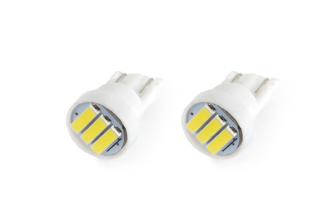 Bec de pozitie tip LED , T10 W2.1x9.5 W5W, 12V , 3 SMD 7020, culoare alb , AMIO, set 2 buc