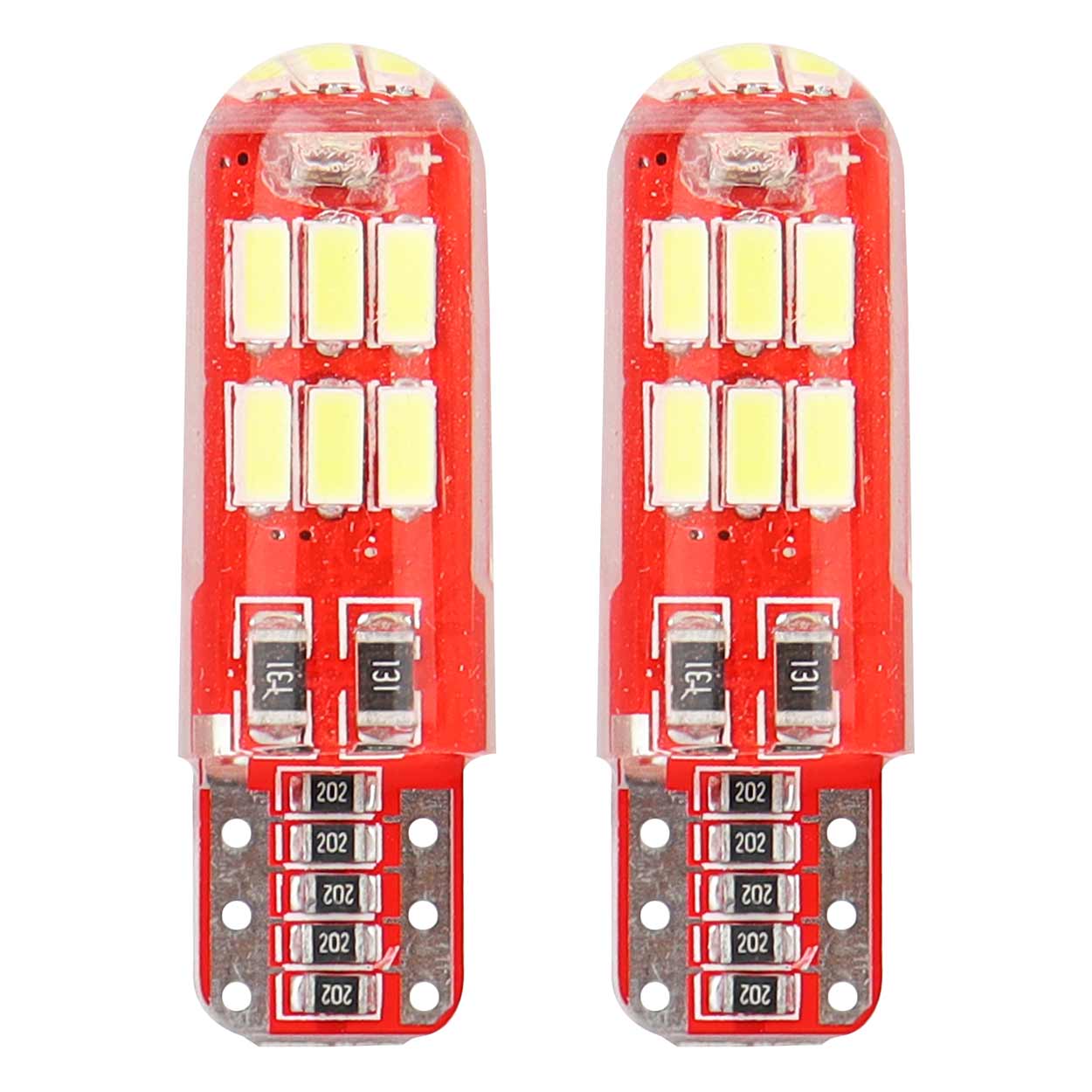 Bec de pozitie tip LED Canbus T10 , silicon, W2.1x9.5 W5W, 12V 2W, 15SMD , culoare alb , Vertex, set 2 buc