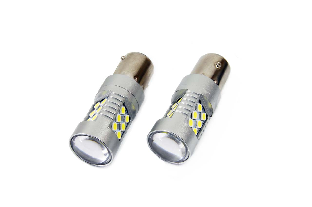 Set 2 becuri auto cu LED AMIO 12-24V, BA15S P21W , 24 SMD 3030