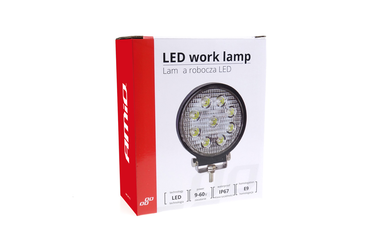 Lampa lucru LED 27W 6000K, Spot lumina, 12V-60V, IP67, aluminiu, omologare E9, ?115 x 35 mm