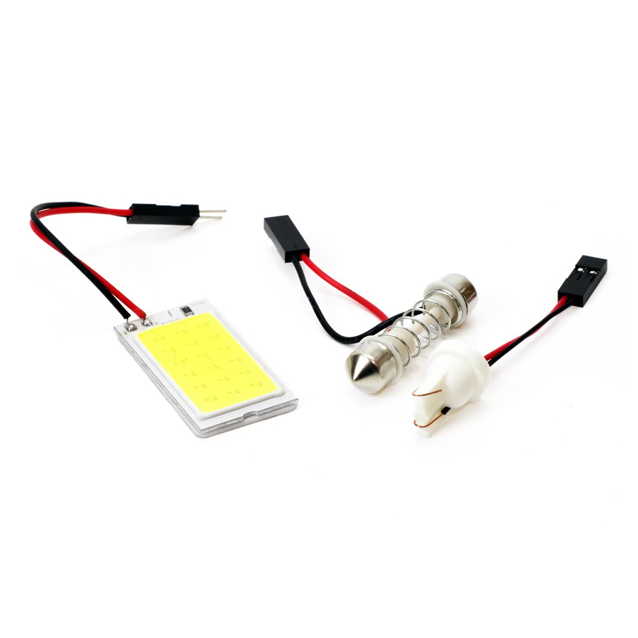 Bec de pozitie tip LED , cu adaptor T10 W2.1x9.5 W5W si sofit C5W Festoon, 12V, 1xCOB-18 , culoare alb , AMIO, 1 buc