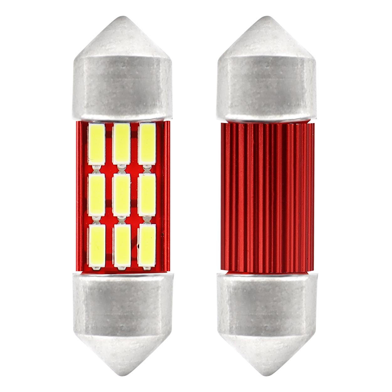 Set 2 becuri auto Vertex LED , C5W SV8.5-8, 12SMD 4014, 2W, 31mm, Canbus, 12-24V, leduri alb sofit Festoon