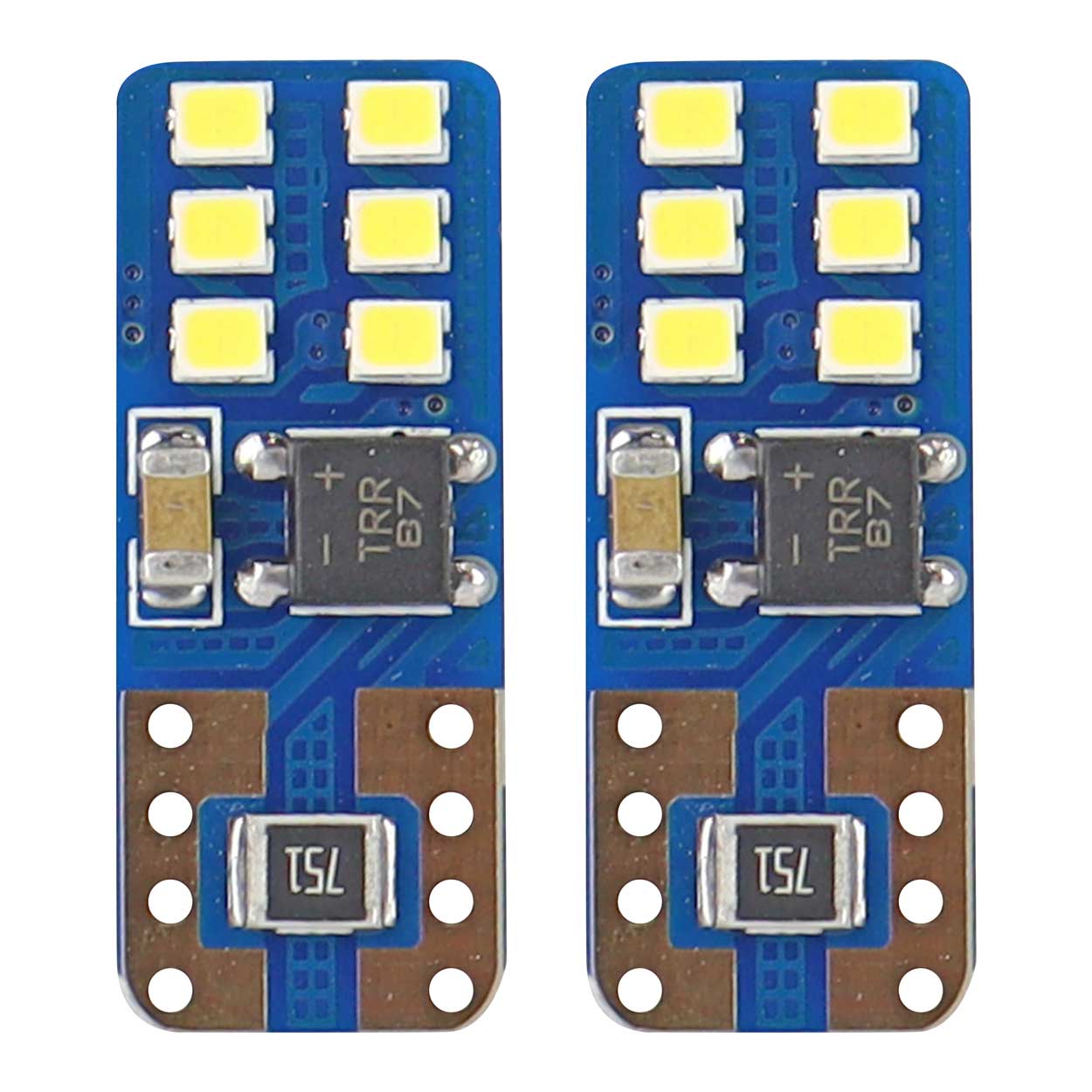Bec de pozitie tip LED Canbus T10 W2.1x9.5 W5W, 12-24V 2W, 12SMD , culoare alb , Vertex, set 2 buc