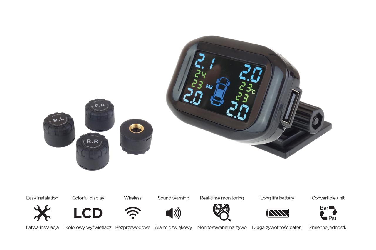 Senzori presiune roti AMIO, TPMS, afisare presiune si temperatura aer din anvelope