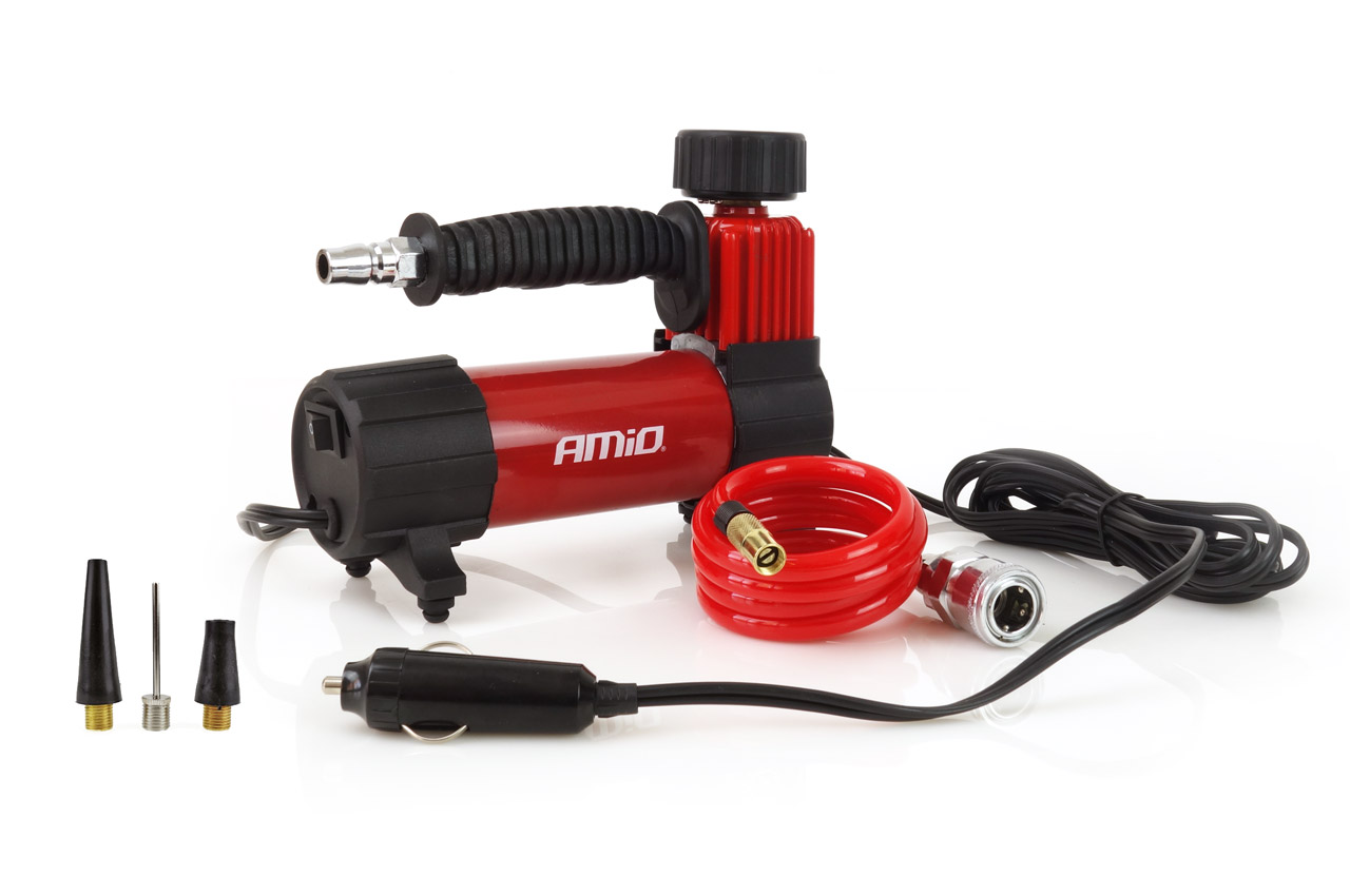 Compresor auto AMIO compact 12V, 7bar, 100psi, 28L/ Min, cu furtun cu cuplare rapida