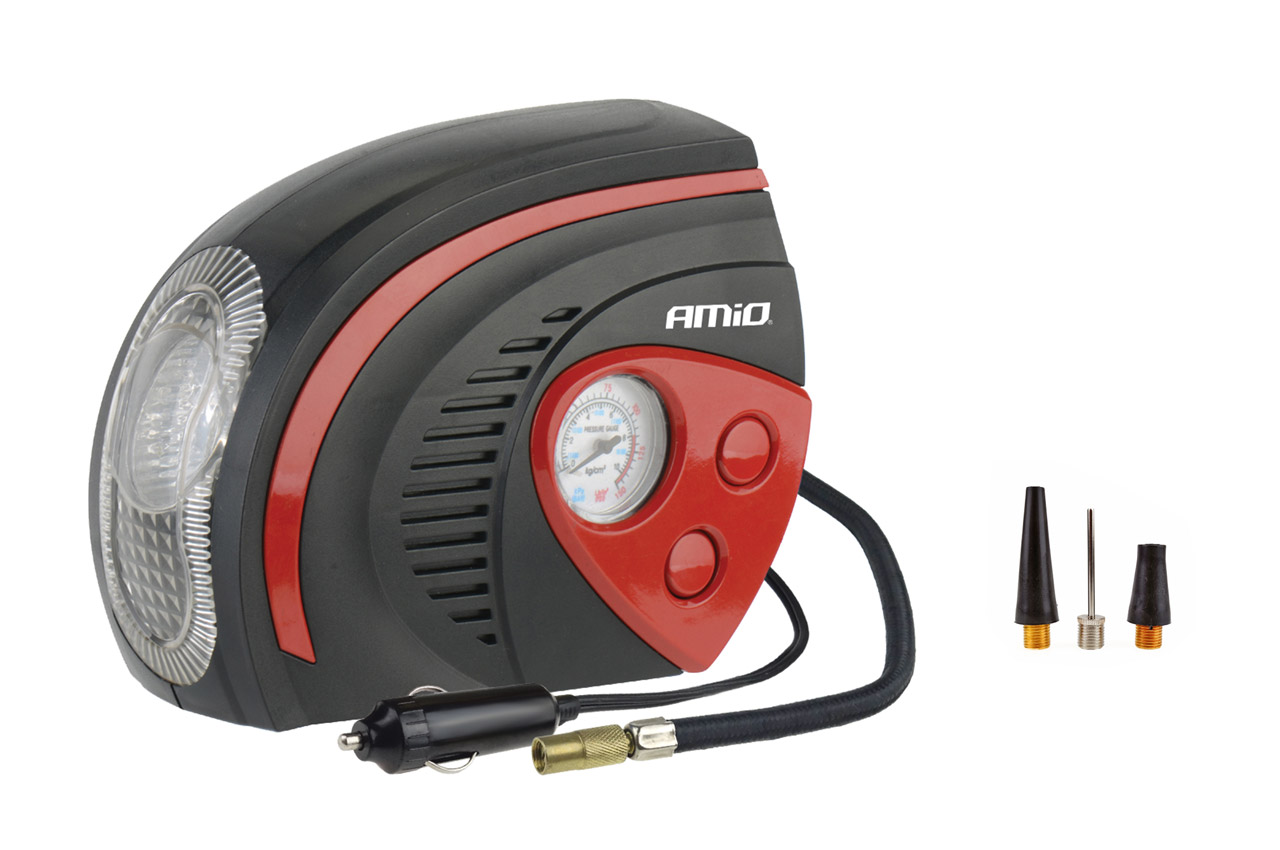 Compresor auto AMIO compact 12V 7bar, 100psi, 12L/ Min, Lanterna Led