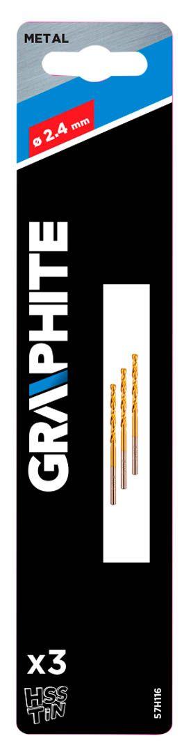 Burghie metal, HSS-TiN , 2.4 mm, 3 buc -set 57H116