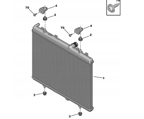 Suport superior radiator apa, 307, Peugeot 131299 SUPERIOR ST/DR